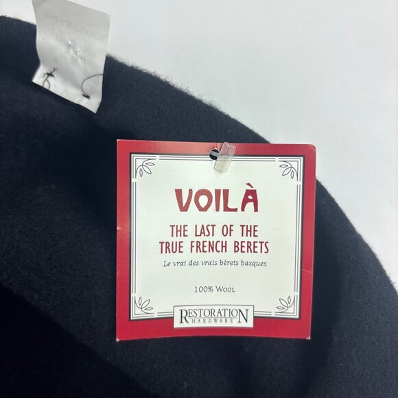 Restoration Hardware Black Beret Hat Virgin Wool The Last Of The True French Ber main image 7